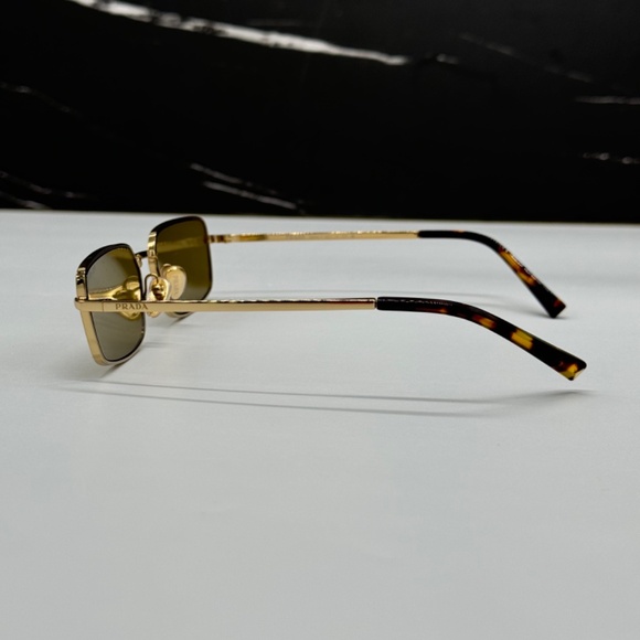 NEW PR A60S 5AK70G PRADA GOLD GREEN SQUARE SPR A60 5AK70G WOMEN SUNGLASSES - Picture 7 of 11